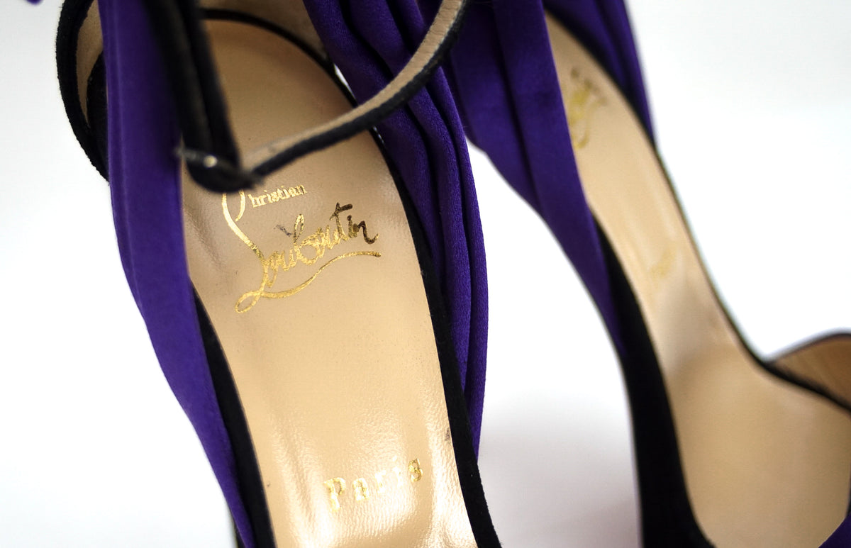 Christian louboutin eugenie satin pumps purple hotsell