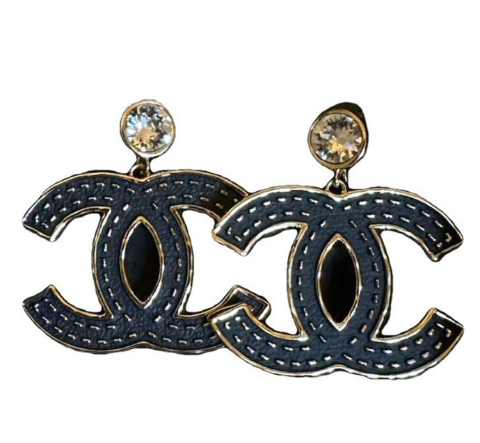 Chanel Large Logo Clip On Earrings