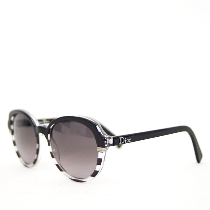 Christian Dior Fine Frame Black and White Sunglasses - Lou's Closet