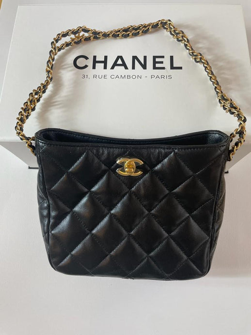 Chanel SS22 Black Hobo Bag - Lou's Closet