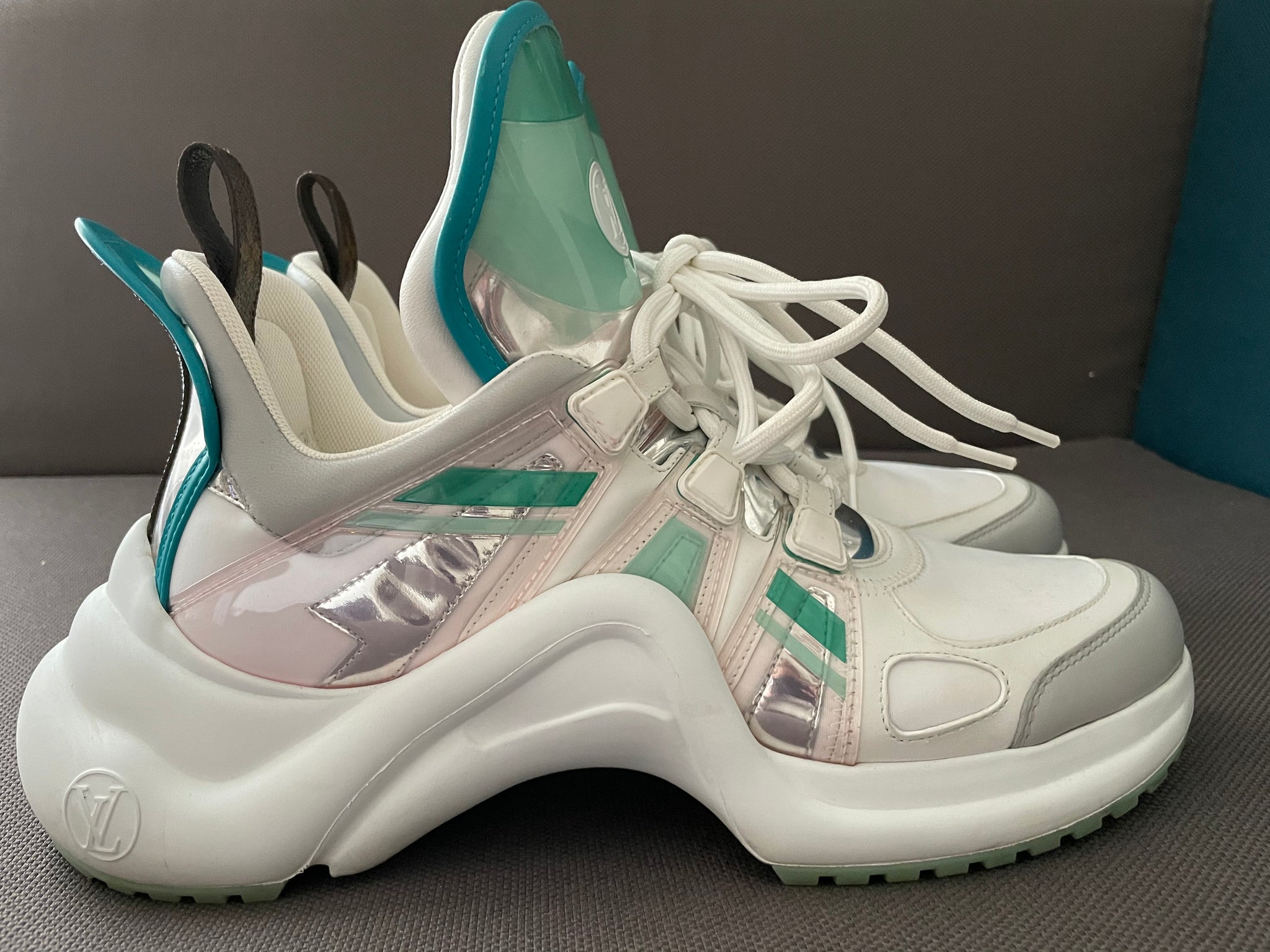 LV Archlight Sneaker Shoes Green & White