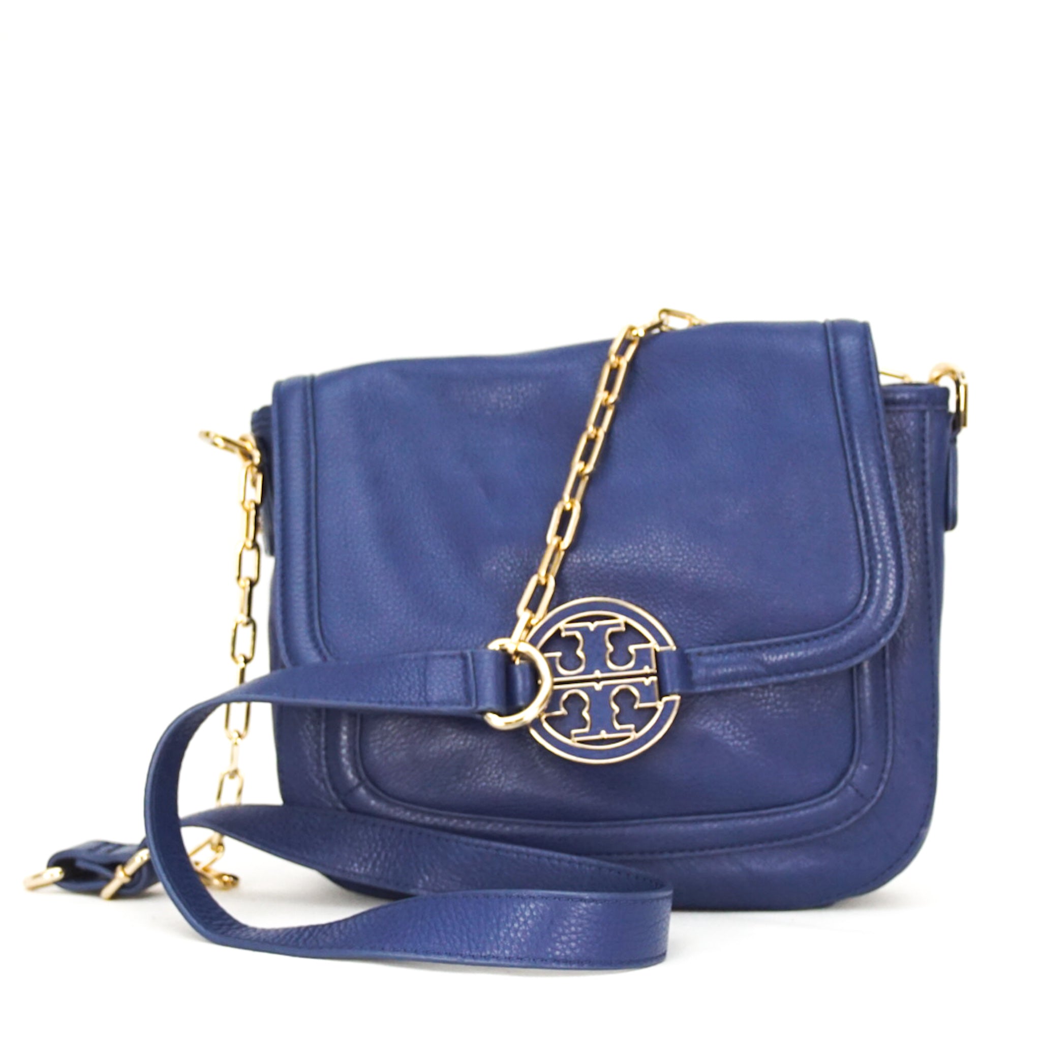 Tory Burch Small Navy Leather Crossbody Bag