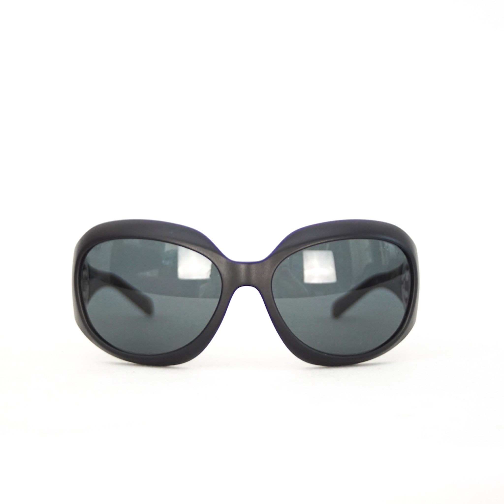 Chanel 5480H 622/T8 Sunglasses Polished Black w/ Glass Pearls Gold CC  Polarized