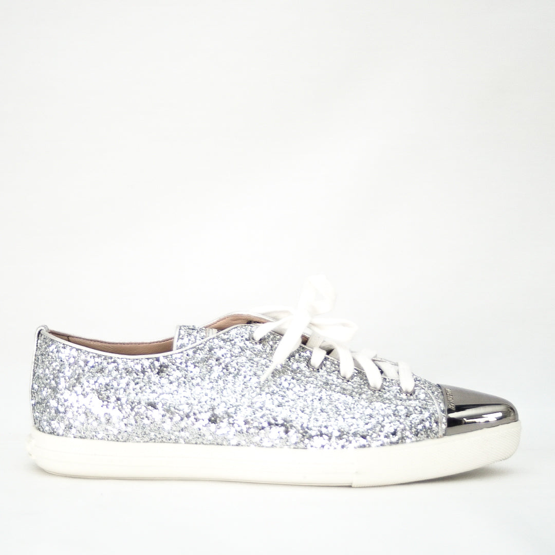 DIY Glitter Sneakers // Inspired by Miu Miu Embellished Shoes