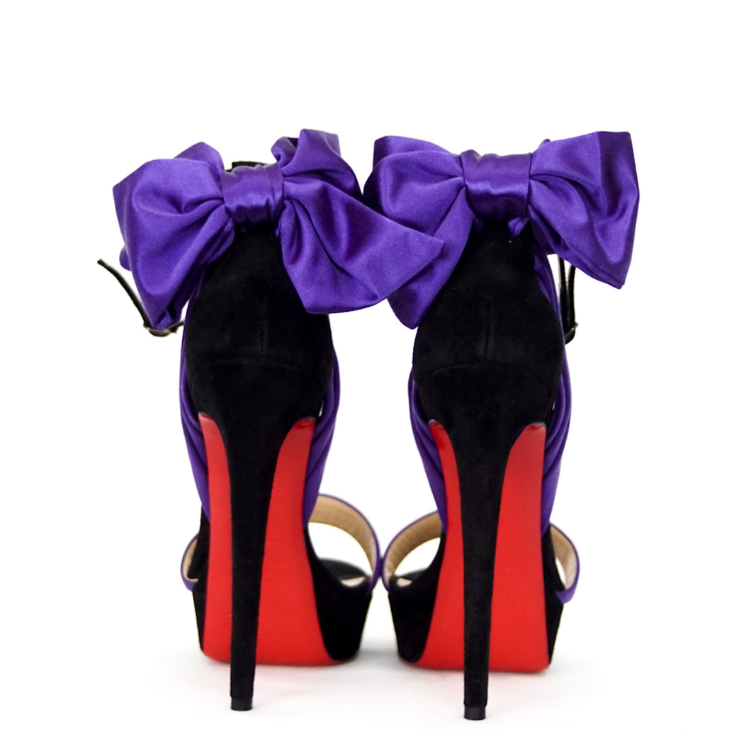 Christian Louboutin Satin Purple Ribbon Pumps in size 40 - Lou's Closet