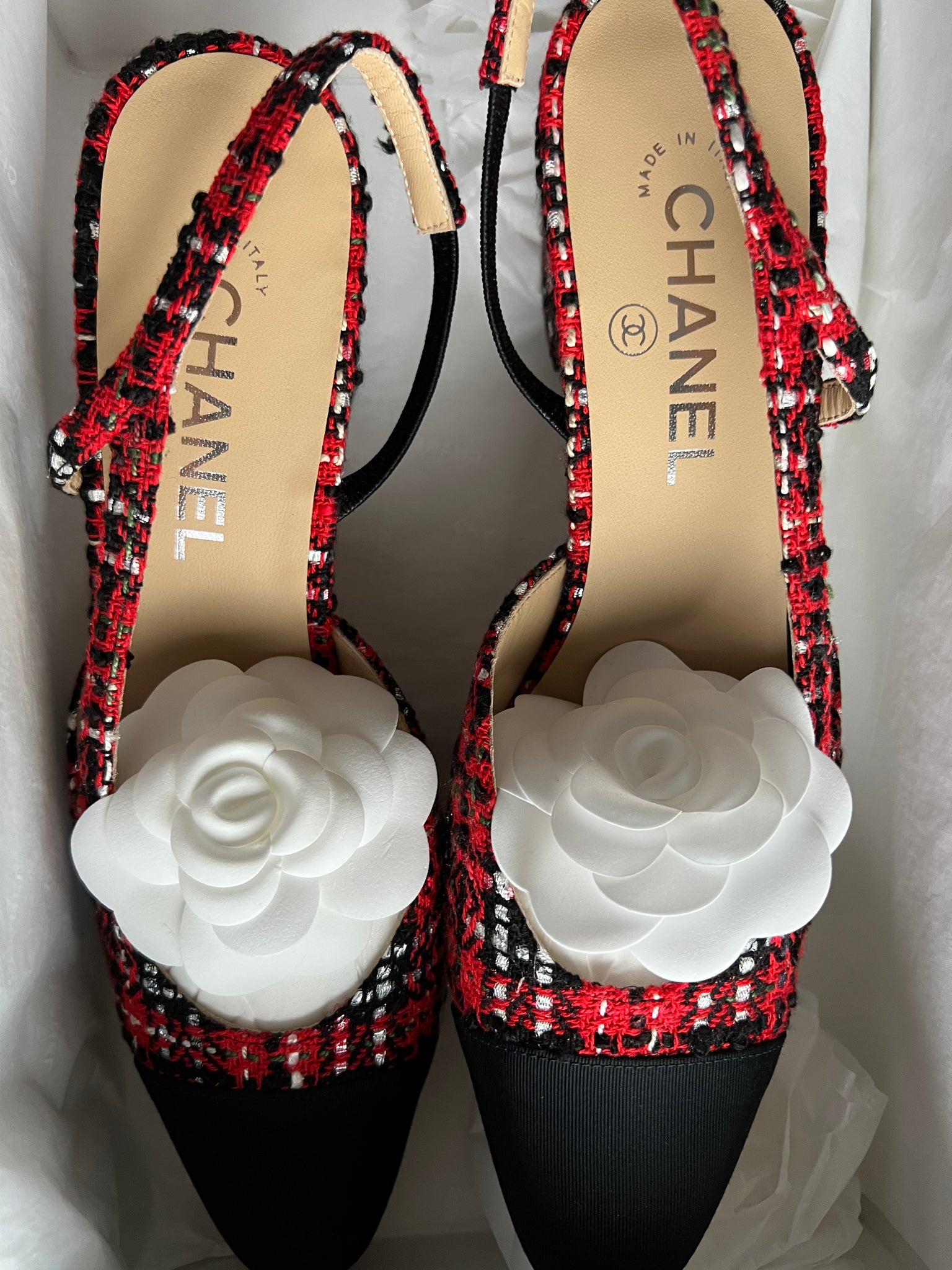 Chanel Tweed Slingbacks in Size 40 - Lou's Closet