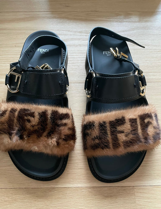 Fendi Mink Fur Sandals in size EU 41 - Lou's Closet
