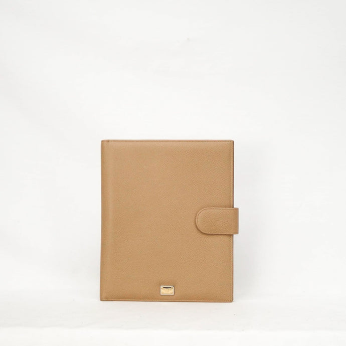 Dolce and Gabanna Beige Leather iPad Case - Lou's Closet