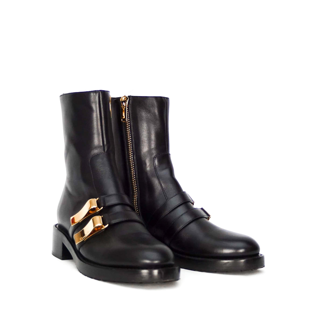 gold dior boots